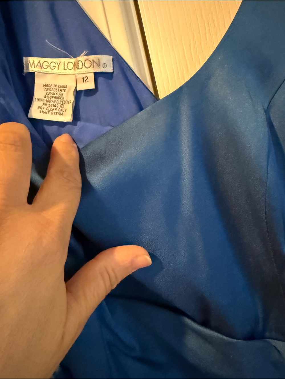 Maggy London Royal Blue One-Shoulder Evening Dress - Picture 6 of 6